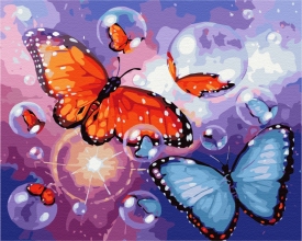 Картини за номерами Мильні метелики 48x60 Brushme BS22072L