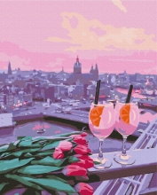 Картины по номерам Вид на розовый закат 48x60 Brushme BS35681L