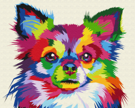 Картини за номерами Різнокольорова собака 40x50 Brushme BS51761
