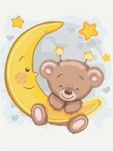 Картины по номерам Мішка на місяці 30x40 Brushme KBS0107