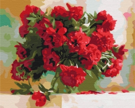 Картины по номерам Красные пионы 48x60 Brushme BS7527L