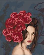 Картины по номерам Леді в трояндах 40x50 Brushme BS37456