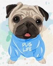 Картины по номерам Яркий мопсик 48x60 Brushme BS51352L