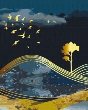 Картини за номерами Птахи ночі із золотою фарбою 40x50 Brushme BS53042