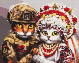 Картины по номерам Свадьба смелых котиков ©Марианна Пащук 40x50 Brushme BS53312