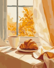 Картини за номерами Круасан та кава 40x50 Brushme BS54447