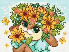 Картины по номерам Квіткове зайченя © Лазаренко Олена 30x40 Brushme KBS0141