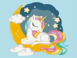 Картины по номерам Веселковий єдиноріг 30x40 Brushme KBS0105