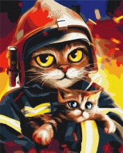 Картины по номерам Котик ГСЧС ©Марианна Пащук 48x60 Brushme BS53236L