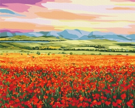 Картини за номерами Захід сонця над квітковим полем © Anna Steshenko 40x50 Brushme BS53922