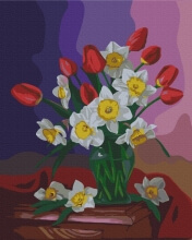 Картини за номерами Букет тюльпанів та нарцисів © Valentyna Ivanova 40x50 Brushme BS53486