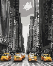 Картины по номерам Такси Нью-Йорка 48x60 Brushme BS9386L