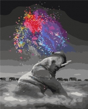 Картины по номерам Слон с яркими красками 48x60 Brushme BS36046L