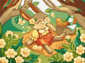 Картины по номерам Зайченя на пікніку © Лазаренко Олена 30x40 Brushme KBS0138