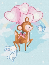 Картины по номерам Друзі оленятка 30x40 Brushme KBS0097