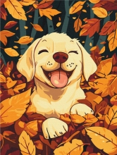 Картины по номерам Игра в листьях 30x40 Brushme KBS0163