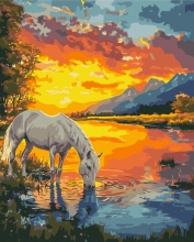 Картини за номерами Кінь на світанку 40x50 Brushme BS54417
