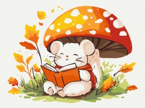 Картины по номерам Мышонок с книжечкой 30x40 Brushme KBS0172
