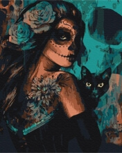 Картини за номерами Леді Хелловін 40x50 Brushme BS52659