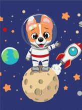 Картини за номерами Коргі у космосі 30x40 Brushme KBS0099