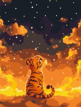 Картины по номерам Ночная сказка тигренка 30x40 Brushme KBS0182