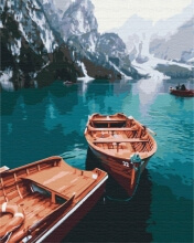 Картины по номерам Лодки на высокогорном озере 40x50 Brushme BS51602