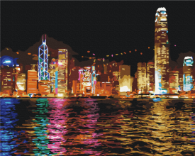 Картины по номерам Ночной Гонконг 48x60 Brushme BS7256L