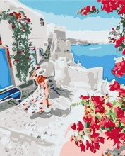 Картины по номерам Цветущая Греция 48x60 Brushme BS34836L