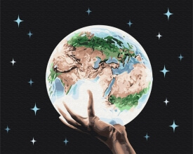 Картины по номерам Планета в руках человека 48x60 Brushme BS26729L