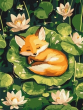 Картины по номерам Спящий лисенок 30x40 Brushme KBS0184
