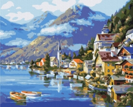 Картины по номерам Деревня у подножья горы 48x60 Brushme BS6936L