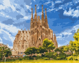 Картины по номерам Собор Святого Сімейства 40x50 Brushme BS51646