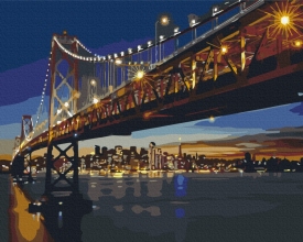 Картины по номерам Ночной Сан-Франциско 48x60 Brushme BS8127L