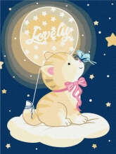 Картини за номерами Котик на хмаринці 30x40 Brushme KBS0095