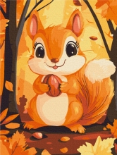 Картины по номерам Белка с орешком 30x40 Brushme KBS0169