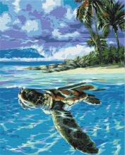 Картини за номерами Тропічна черепаха 40x50 Brushme BS51422
