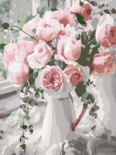 Картины по номерам Букет ніжних троянд 30x40 Brushme RBS29390