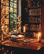 Картини за номерами Осіння бібліотека 40x50 Brushme BS54401