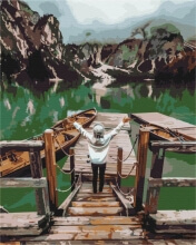 Картины по номерам Мандрівниця на озері Брайес 40x50 Brushme BS52566
