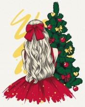 Картины по номерам Новорічна красуня 40x50 Brushme BS51354