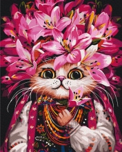Картини за номерами Кішка у ліліях ©Маріанна Пащук 40x50 Brushme BS54143