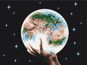 Картини за номерами Планета в руках людини 30x40 Brushme RBS26729