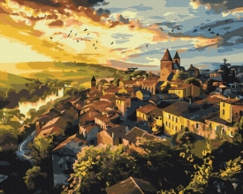 Картини за номерами Птахи над шпилями 48x60 Brushme BS53966L