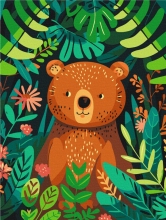 Картины по номерам Мишка в джунглях 30x40 Brushme KBS0158