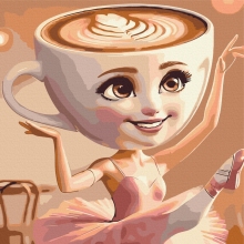 Картины по номерам Ballerina Cappuccino 40x40 Brushme SBS037