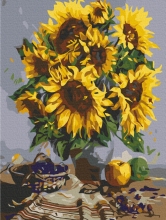 Картини за номерами Натюрморт з соняшниковим букетом 30x40 Brushme RBS51955
