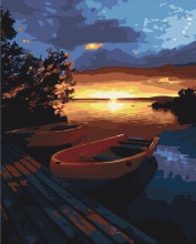 Картины по номерам Красивый закат на озере 48x60 Brushme BS21737L