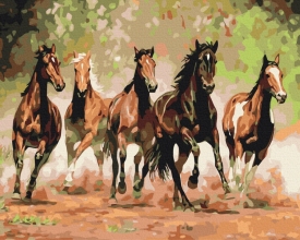 Картины по номерам Табун лошадей 48x60 Brushme BS8288L