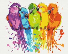 Картины по номерам Разноцветные попугаи 48x60 Brushme BS28115L