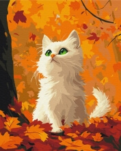 Картины по номерам Кошка в опавших листьях 40x50 Brushme BS54180
